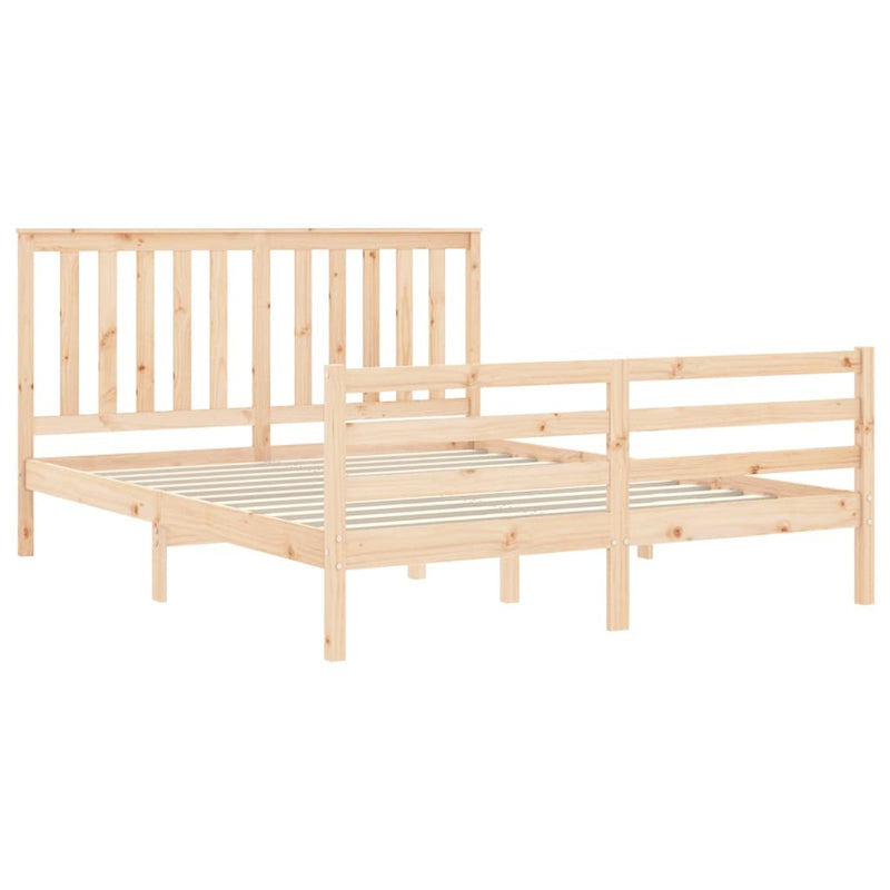 Bed Frame without Mattress King Size Solid Wood