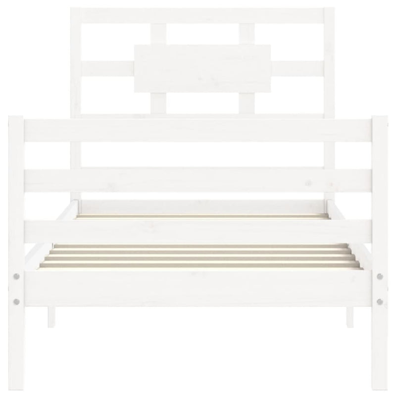 Bed Frame without Mattress White 100x200 cm Solid Wood