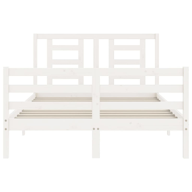 Bed Frame without Mattress White 140x190 cm Solid Wood