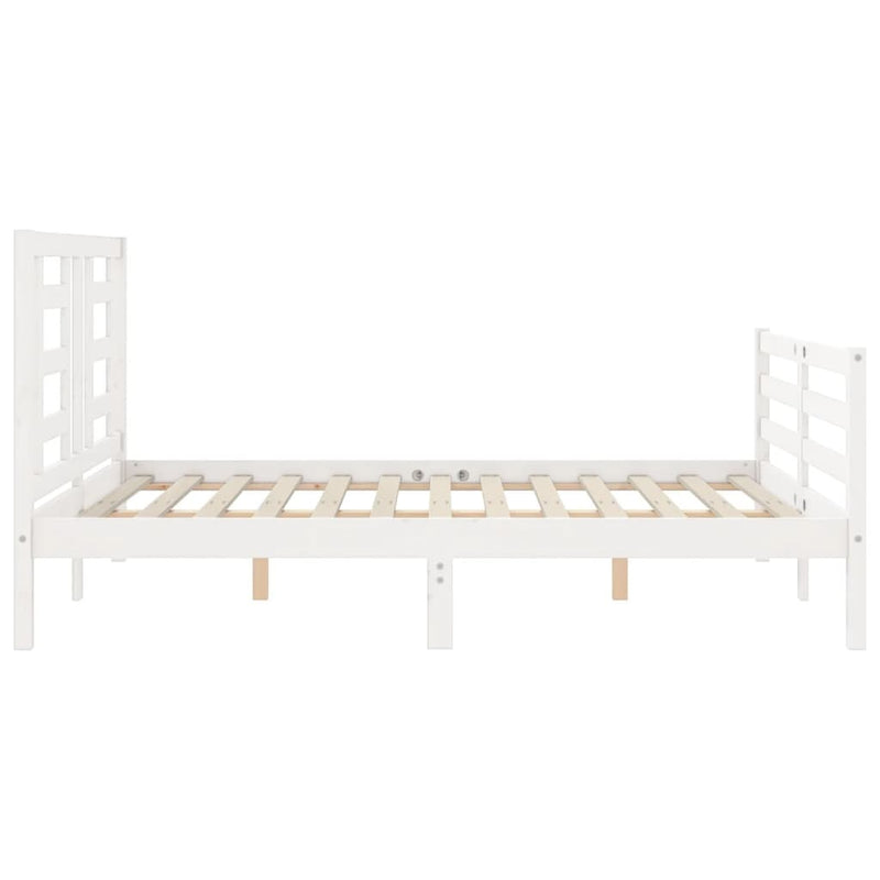 Bed Frame without Mattress White 140x190 cm Solid Wood