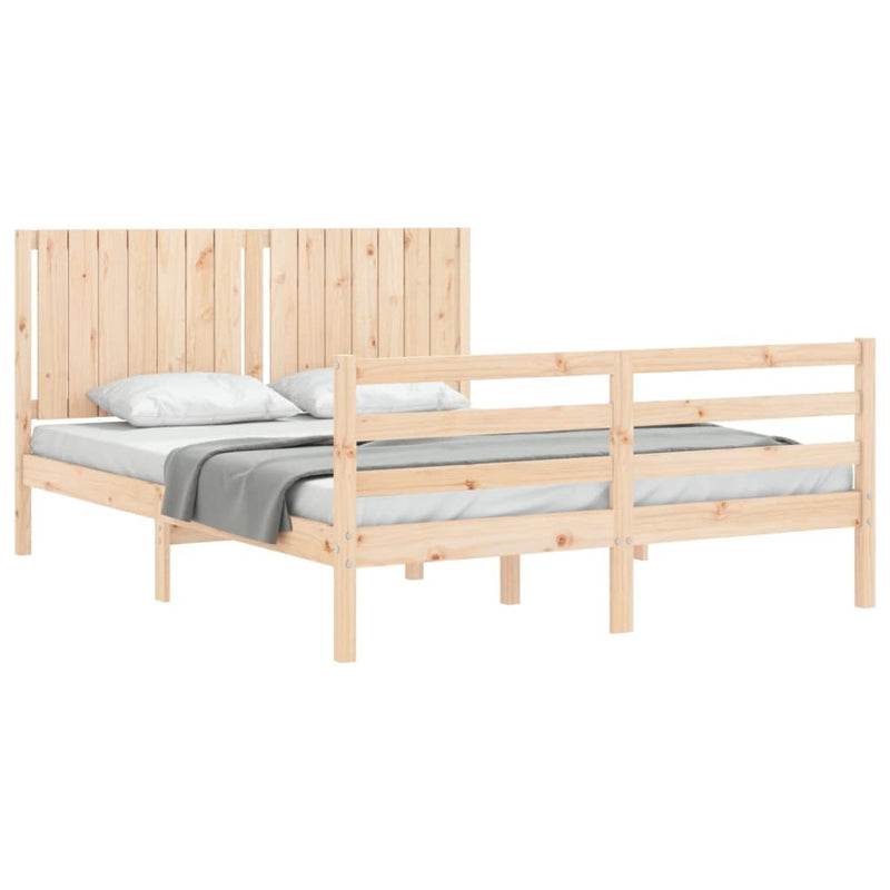 Bed Frame without Mattress 160x200 cm Solid Wood