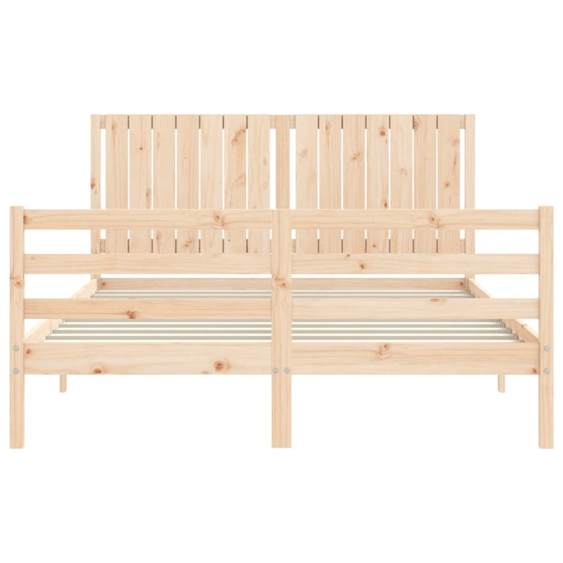 Bed Frame without Mattress 160x200 cm Solid Wood