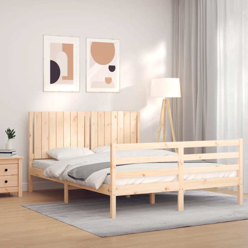 Bed Frame without Mattress 160x200 cm Solid Wood