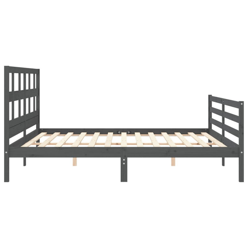 Bed Frame without Mattress Grey 200x200 cm Solid Wood