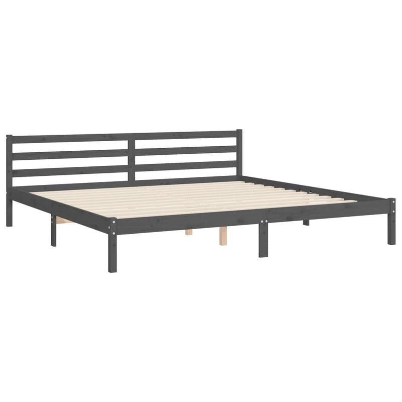 Bed Frame without Mattress Grey 200x200 cm Solid Wood