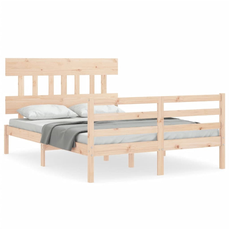 Bed Frame without Mattress Small Double Solid Wood