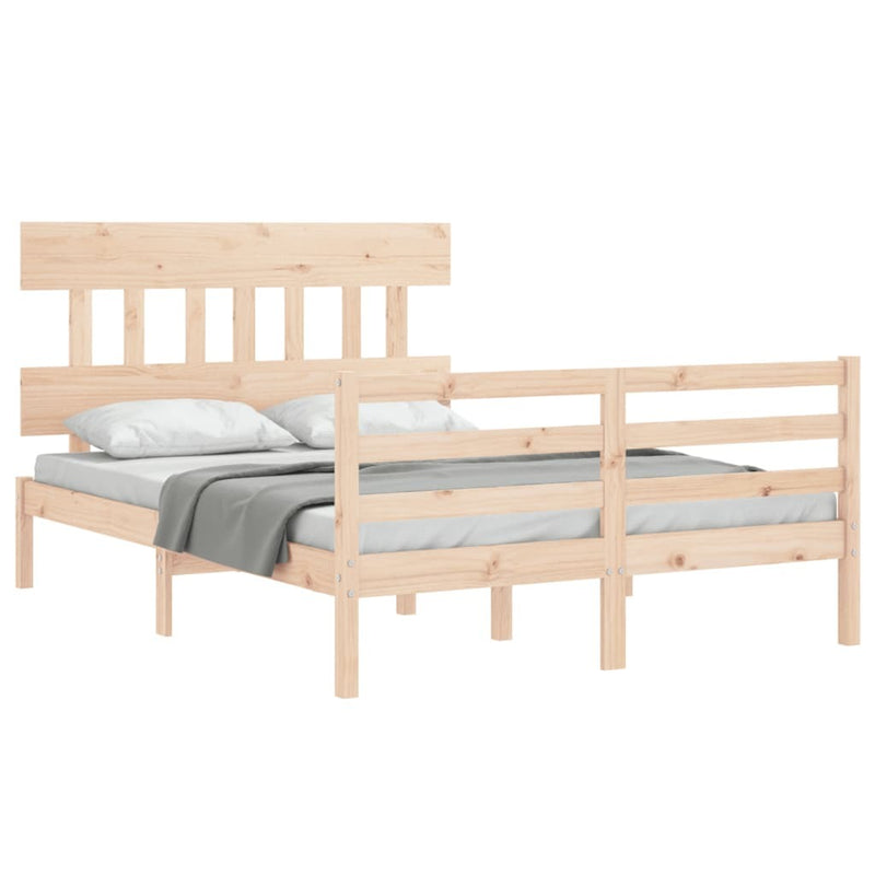 Bed Frame without Mattress Small Double Solid Wood