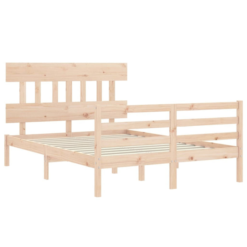 Bed Frame without Mattress Small Double Solid Wood