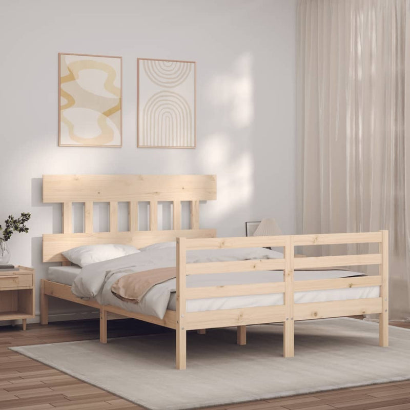 Bed Frame without Mattress Small Double Solid Wood