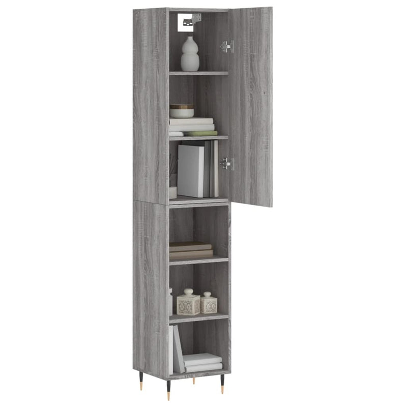 Highboard Grey Sonoma 34.5x34x180 cm Engineered Wood