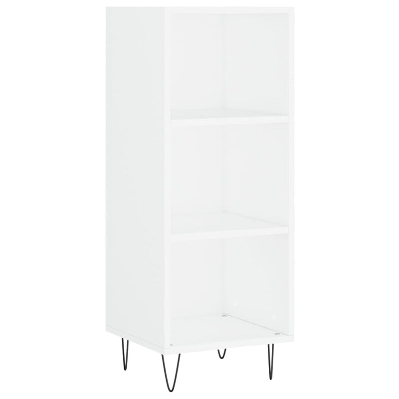 Highboard High Gloss White 34.5x34x180 cm Engineered Wood