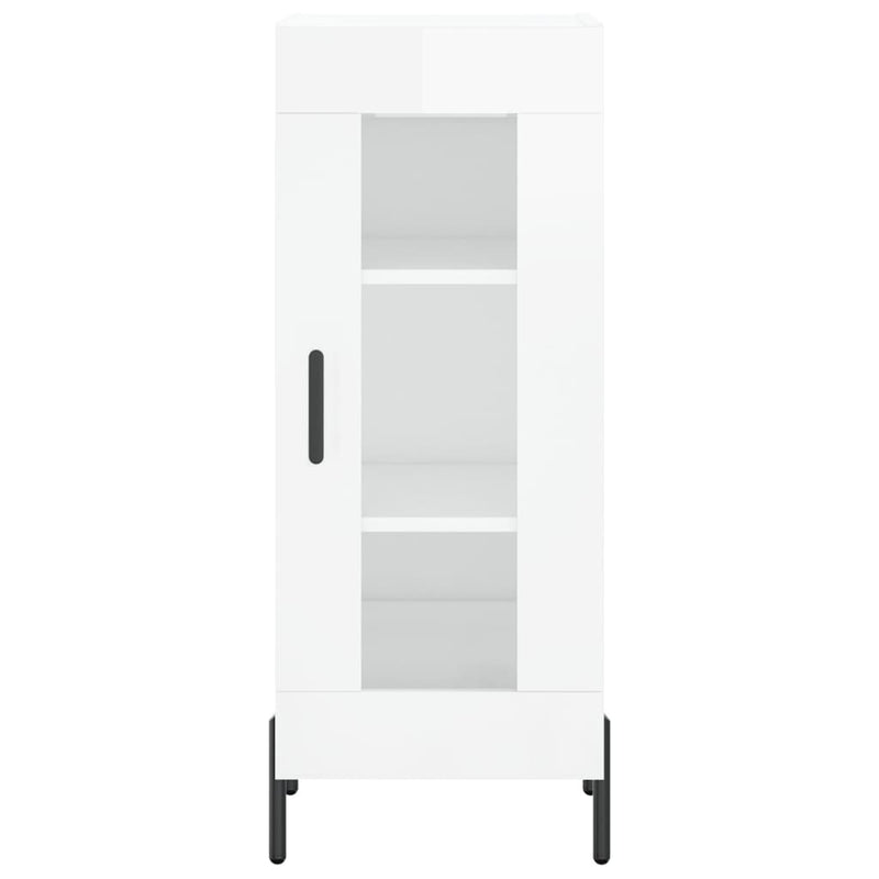 Highboard High Gloss White 34.5x34x180 cm Engineered Wood