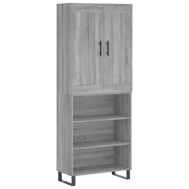 Highboard Grey Sonoma 69.5x34x180 cm Engineered Wood