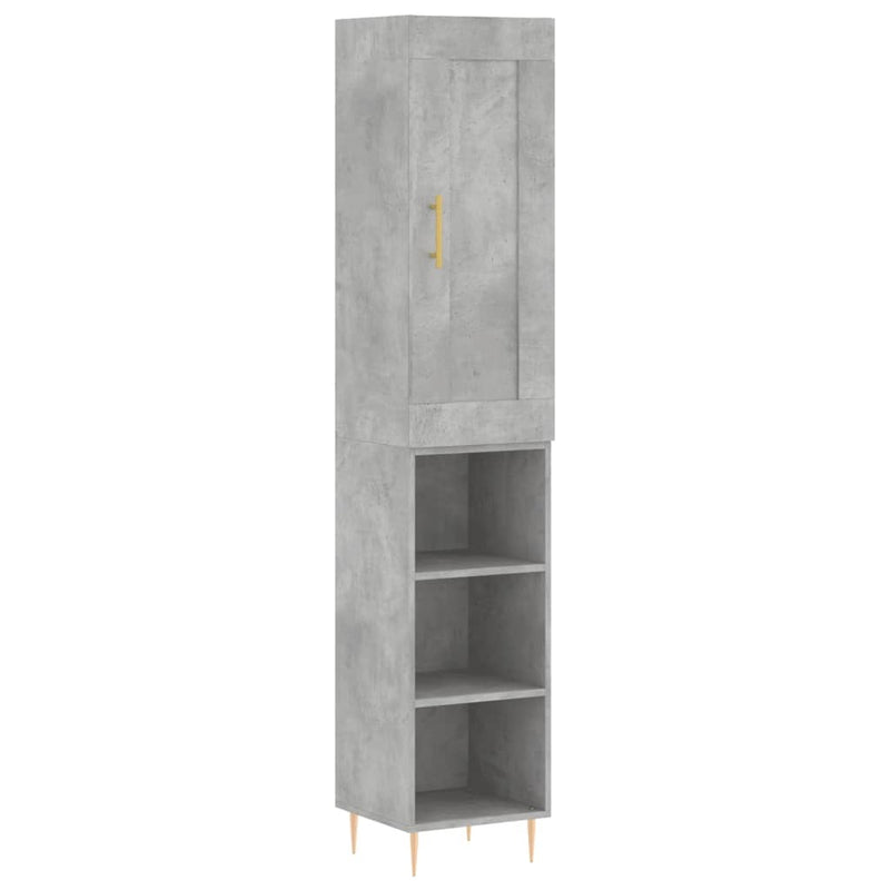 Highboard Concrete Grey 34.5x34x180 cm Engineered Wood