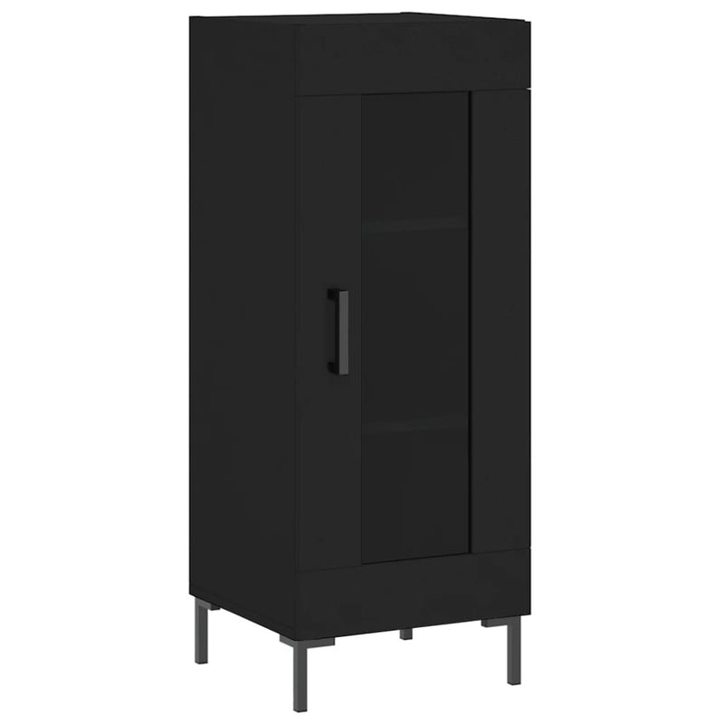 Highboard Black 34.5x34x180 cm Engineered Wood