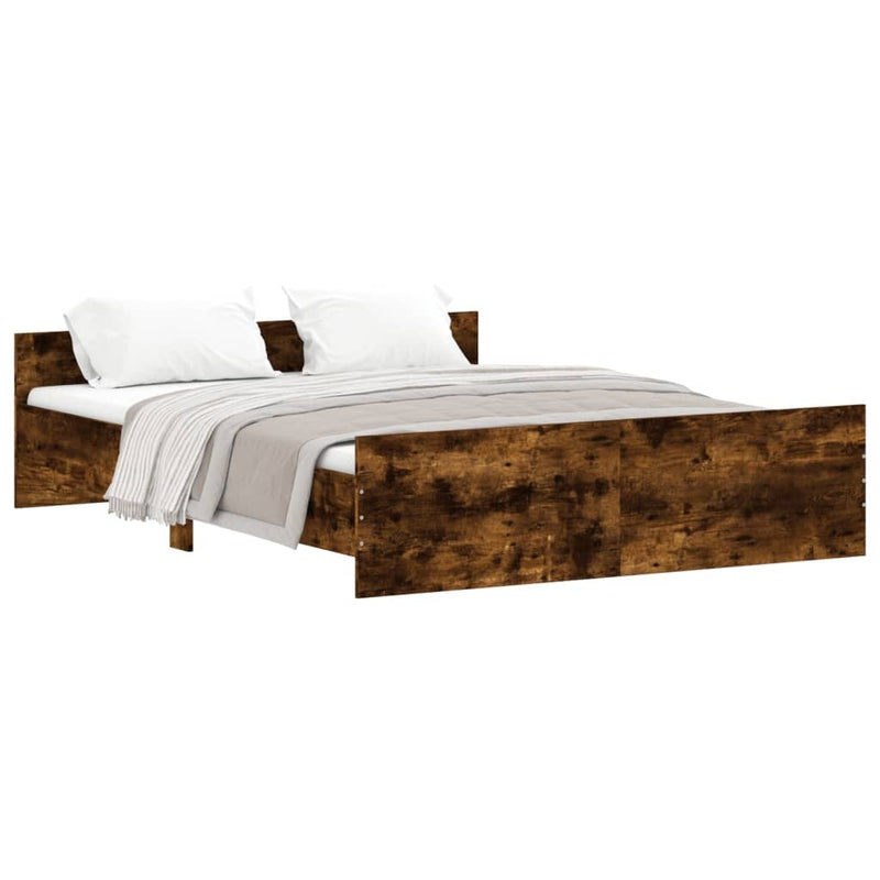 Bed Frame without Mattress Smoked Oak 160x200 cm