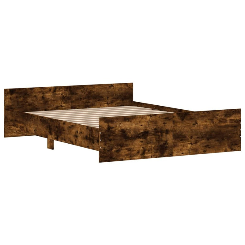 Bed Frame without Mattress Smoked Oak 160x200 cm