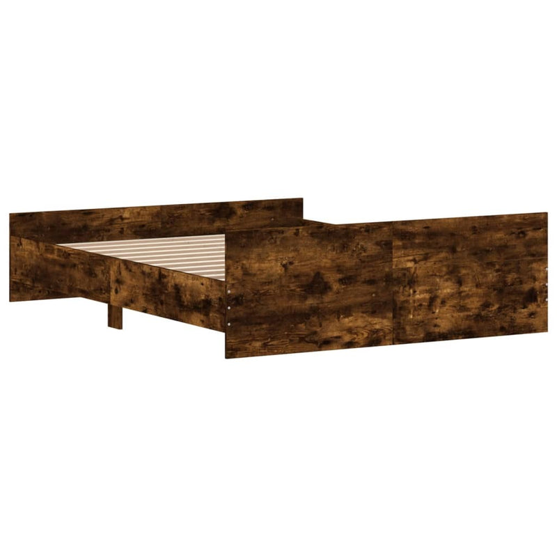 Bed Frame without Mattress Smoked Oak 160x200 cm