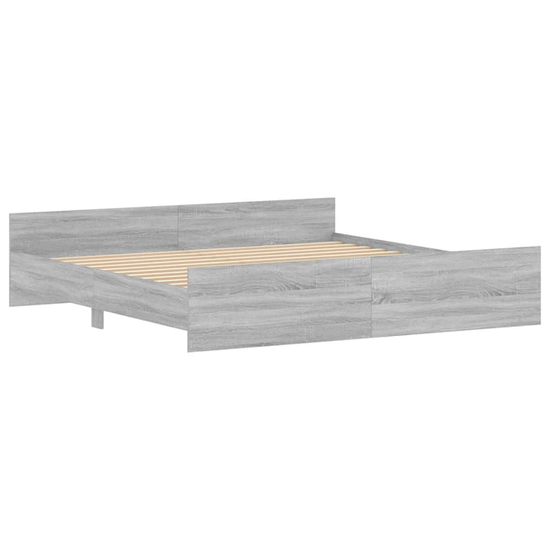 Bed Frame without Mattress Grey Sonoma 180x200 cm Super King