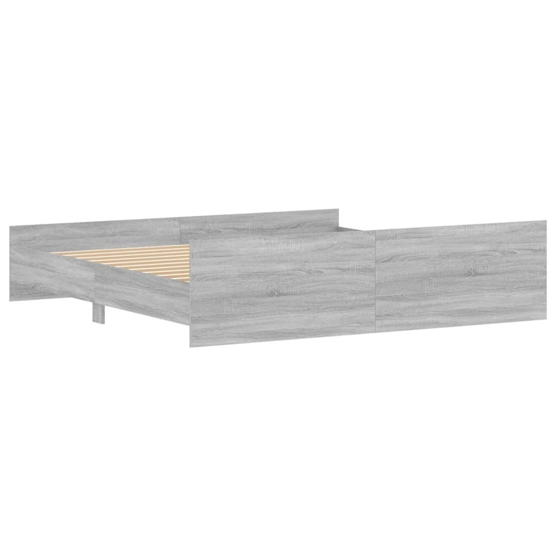 Bed Frame without Mattress Grey Sonoma 180x200 cm Super King