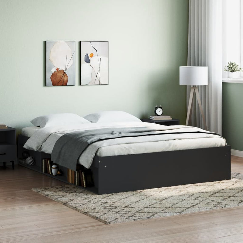 Bed Frame without Mattress Black 160x200 cm