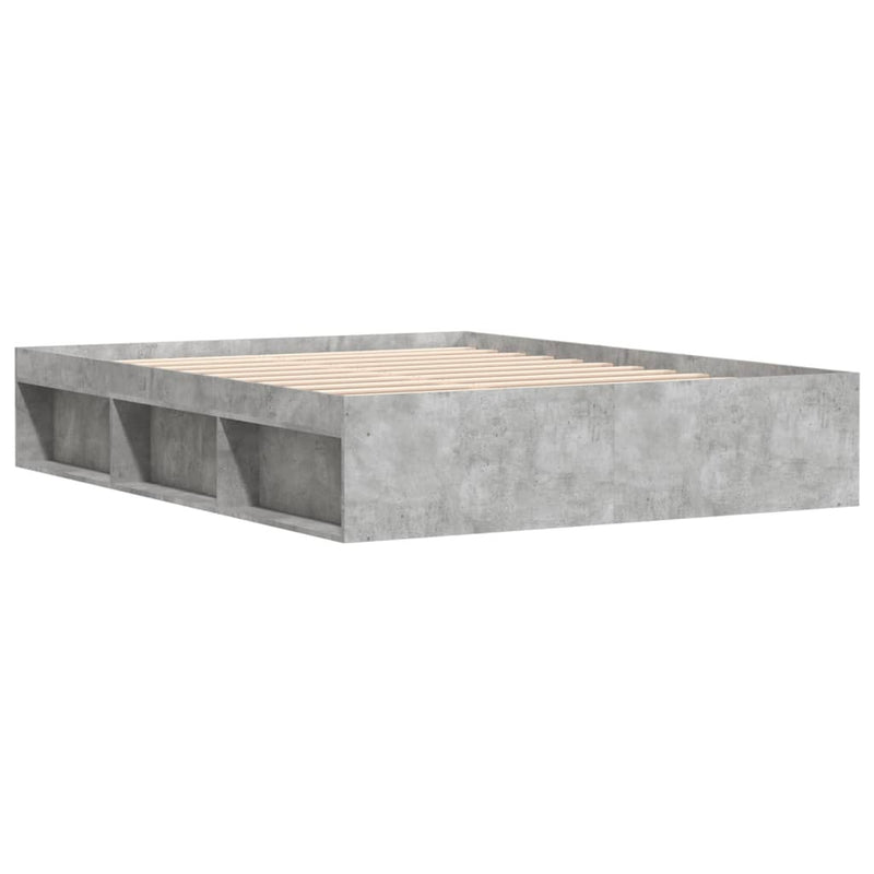 Bed Frame without Mattress Concrete Grey 140x190 cm