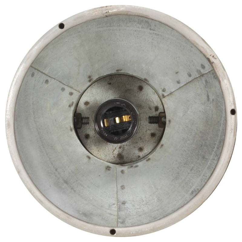 Industrial Ceiling Lamp Silver E27 Mango Wood