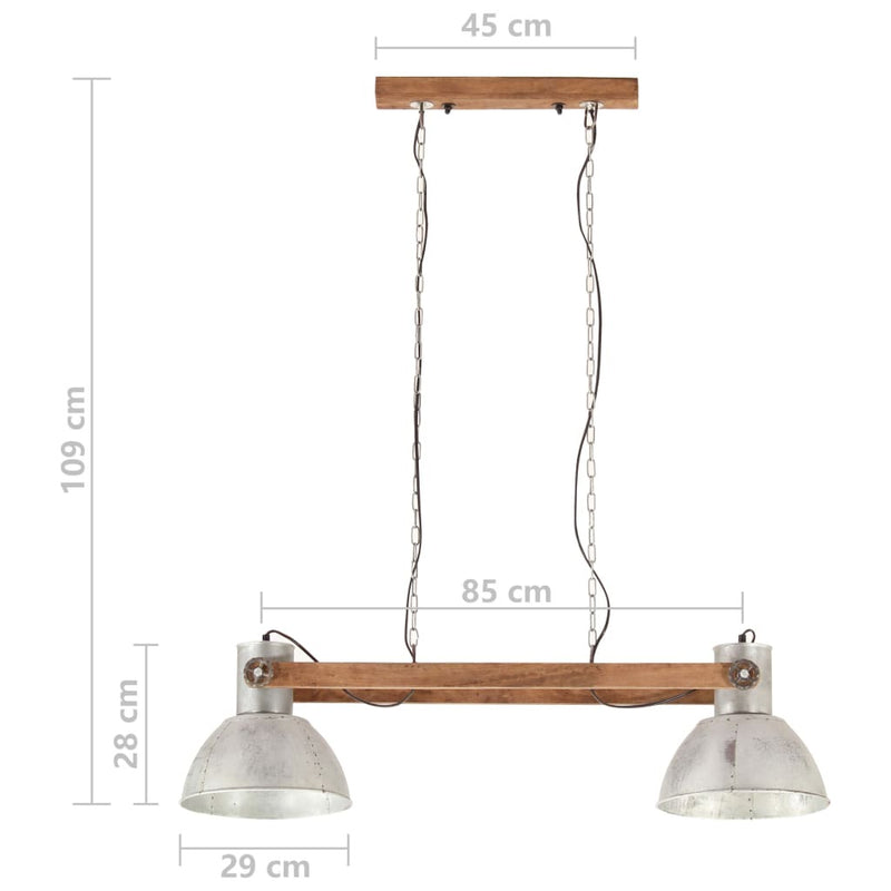 Industrial Hanging Lamp 25 W Silver 109 cm E27