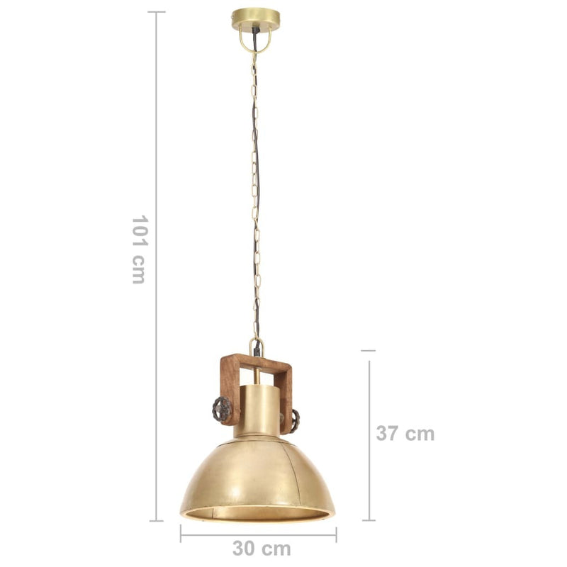 Industrial Hanging Lamp 25 W Brass Round 30 cm E27