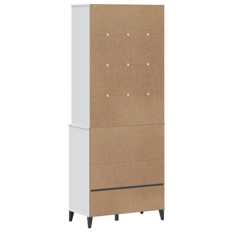 Highboard VIKEN White 80x40x200 cm Solid Wood Pine