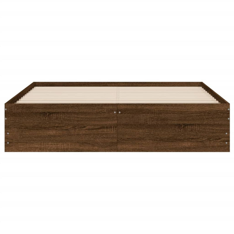 Bed Frame with Drawers without Mattress Brown Oak 150x200 cm King Size