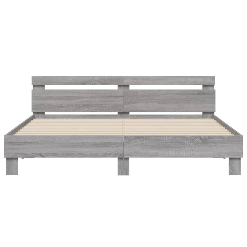 Bed Frame without Mattress Grey Sonoma 180x200 cm Super King