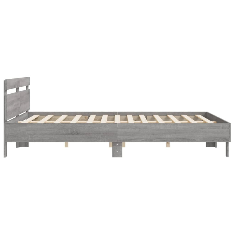 Bed Frame without Mattress Grey Sonoma 180x200 cm Super King