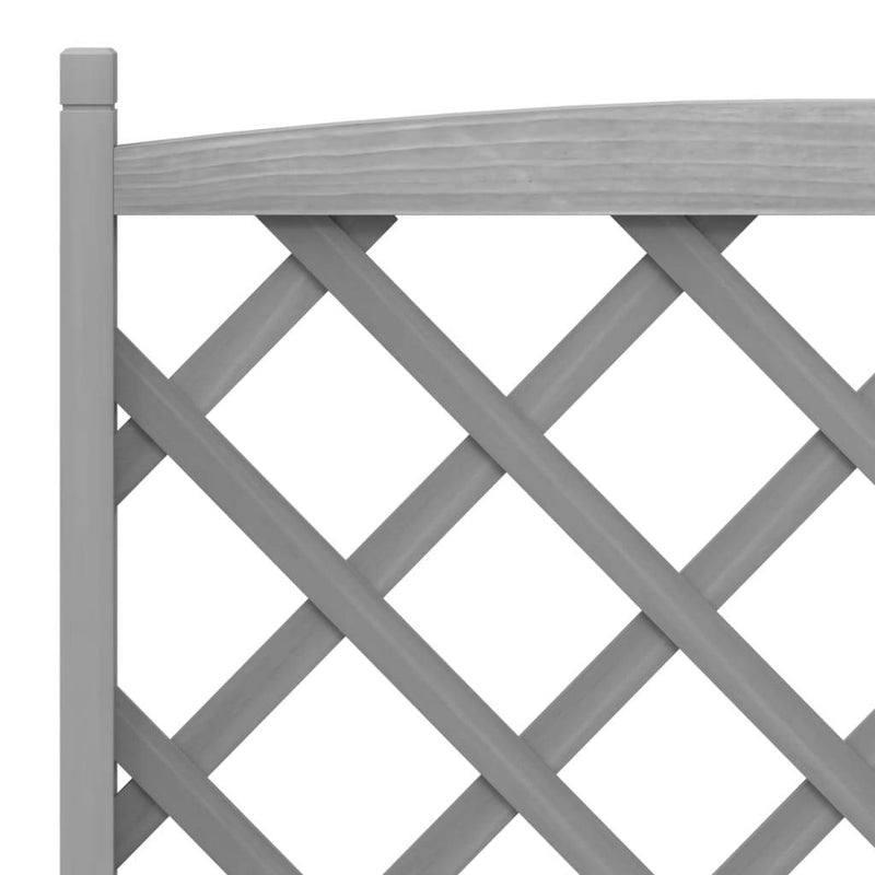 Planter with Trellis and Wheels Grey Solid Wood Fir