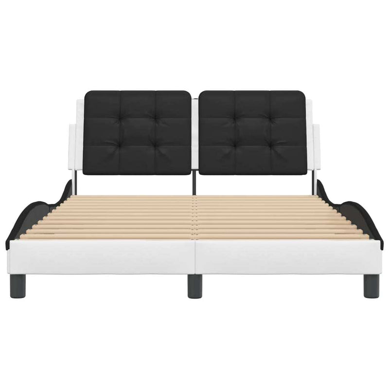 Bed Frame without Mattress White and Black 120x200 cm Faux Leather