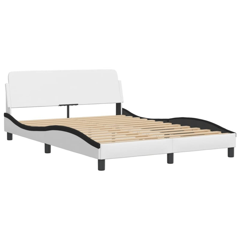 Bed Frame without Mattress White and Black 120x200 cm Faux Leather