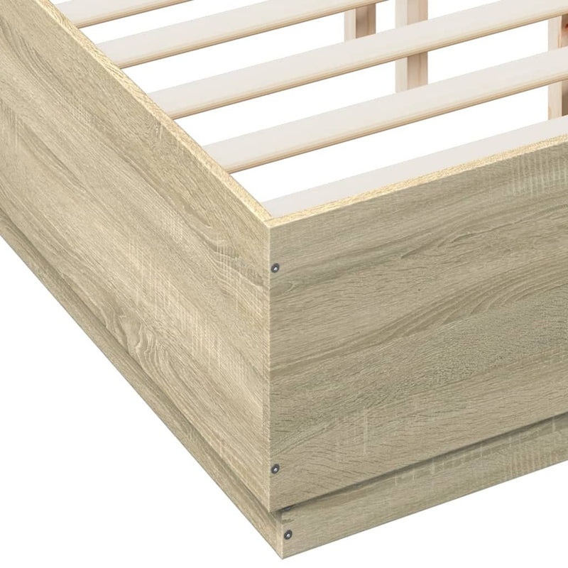 Bed Frame without Mattress Sonoma Oak 140x190 cm