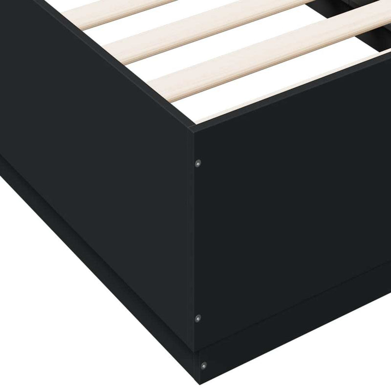 Bed Frame without Mattress Black 90x190 cm Single