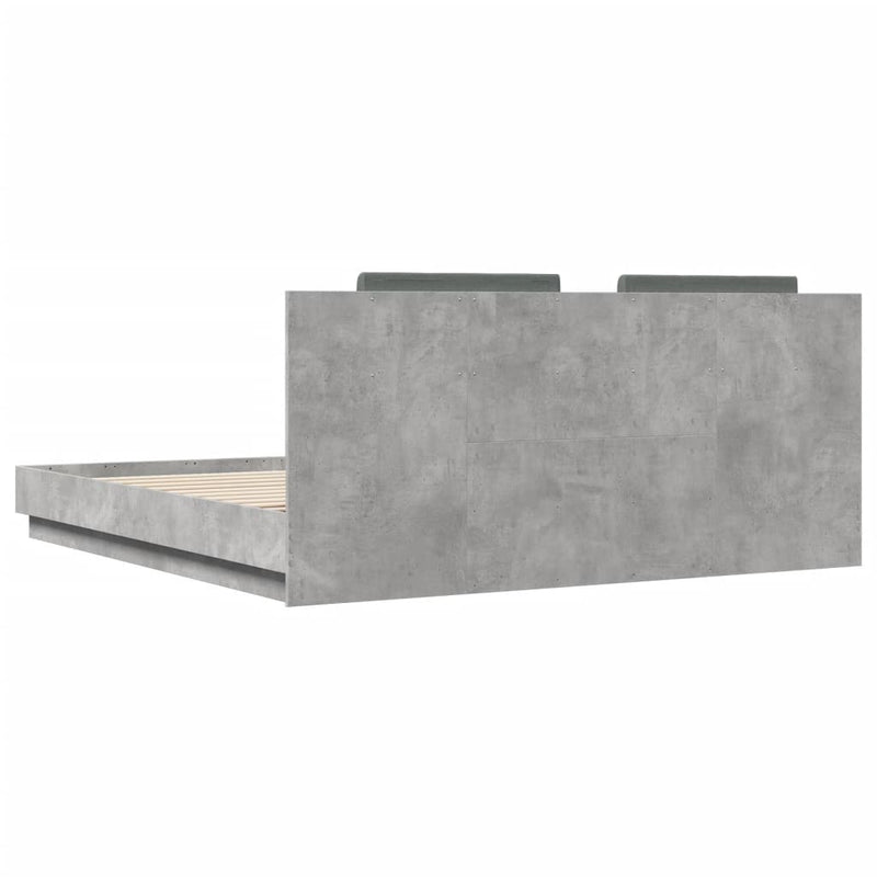 Bed Frame without Mattress Concrete Grey 180x200 cm Super King