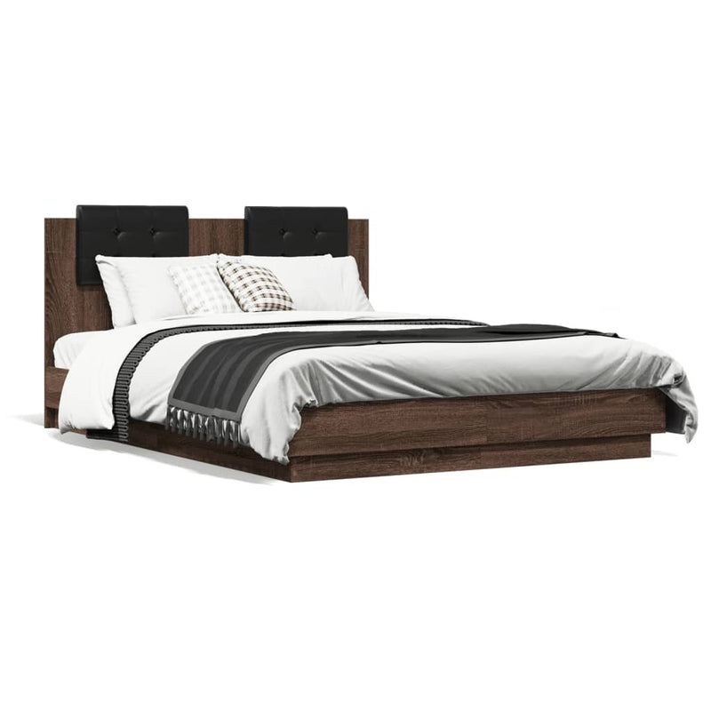 Bed Frame without Mattress Brown Oak 120x190 cm Small Double