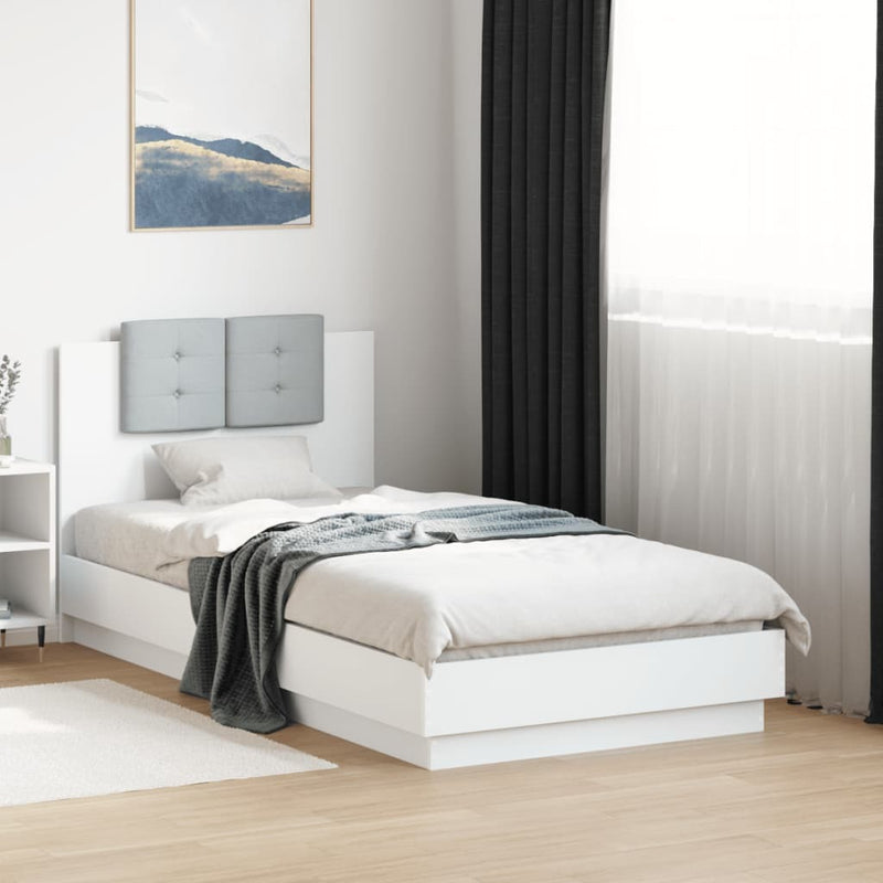 Bed Frame without Mattress White 75x190 cm Small Single