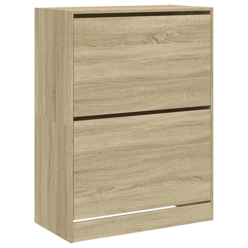 Shoe Cabinet with 2 Flip-Drawers Sonoma Oak 80x42x108 cm