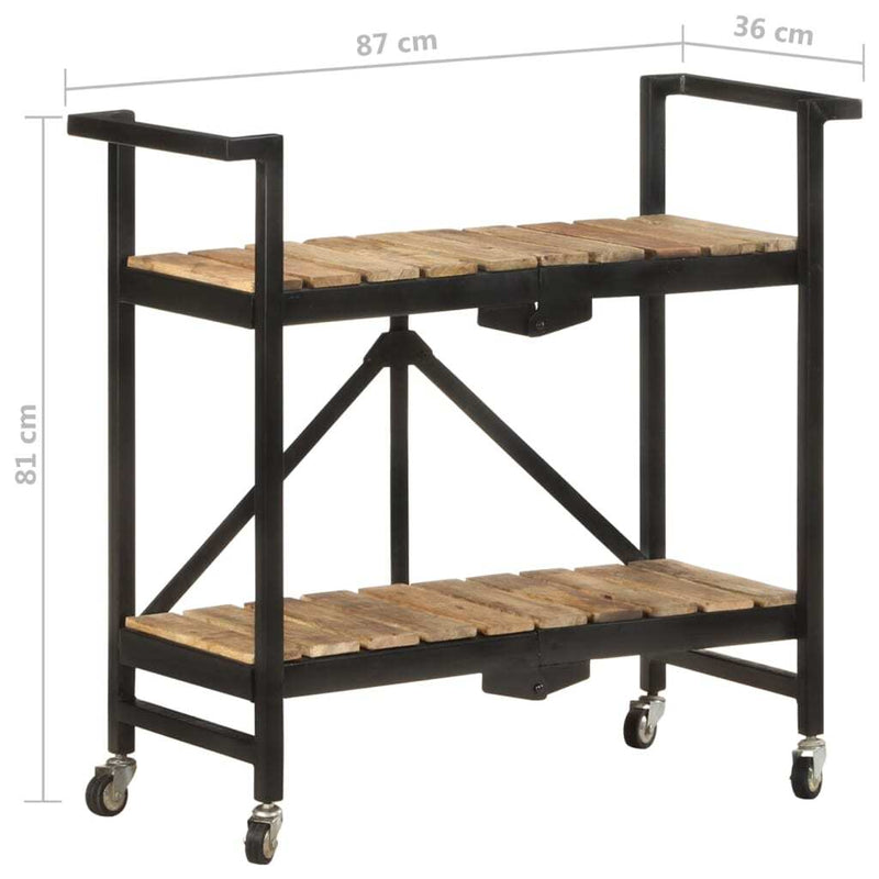 Kitchen Trolley 87x36x81 cm Solid Mango Wood