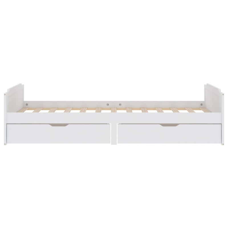 Bed Frame without Mattress White Solid Wood Pine 90x200 cm