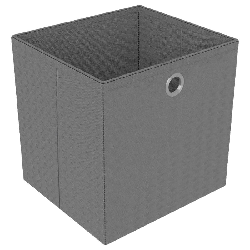 6-Cube Display Shelf with Boxes Grey 103x30x72.5 cm Fabric