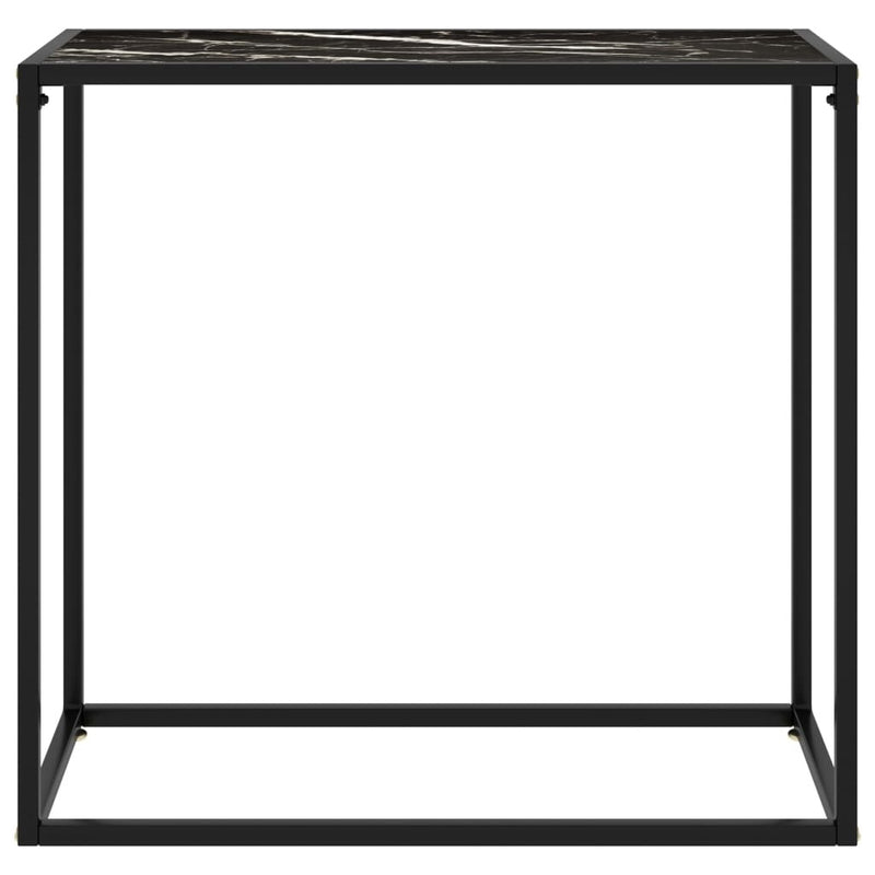 Console Table Black 80x35x75 cm Tempered Glass