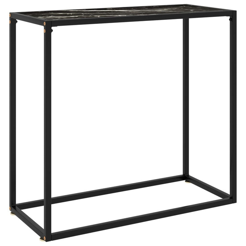 Console Table Black 80x35x75 cm Tempered Glass