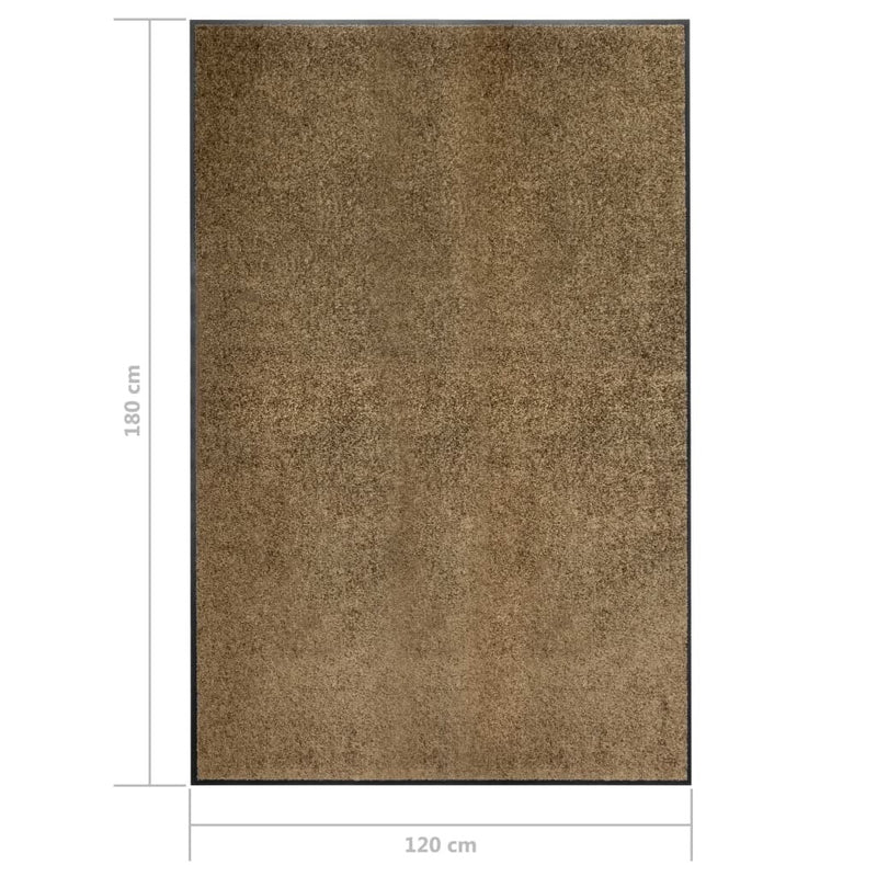 Doormat Washable Brown 120x180 cm