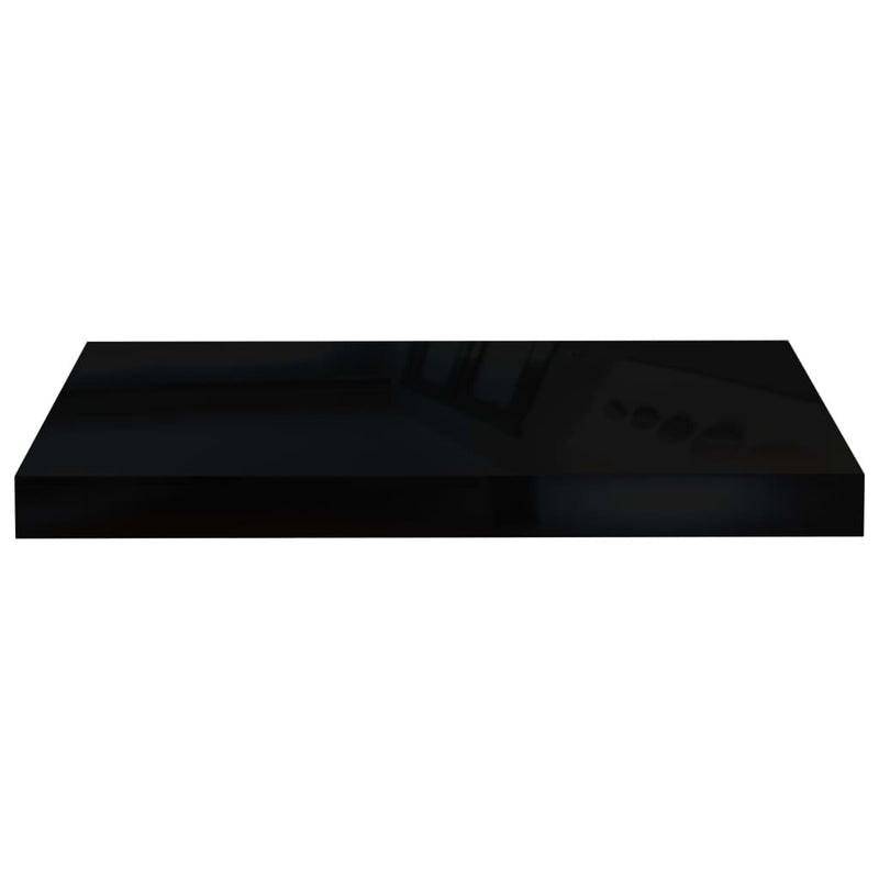 Floating Wall Shelf High Gloss Black 50x23x3.8 cm MDF