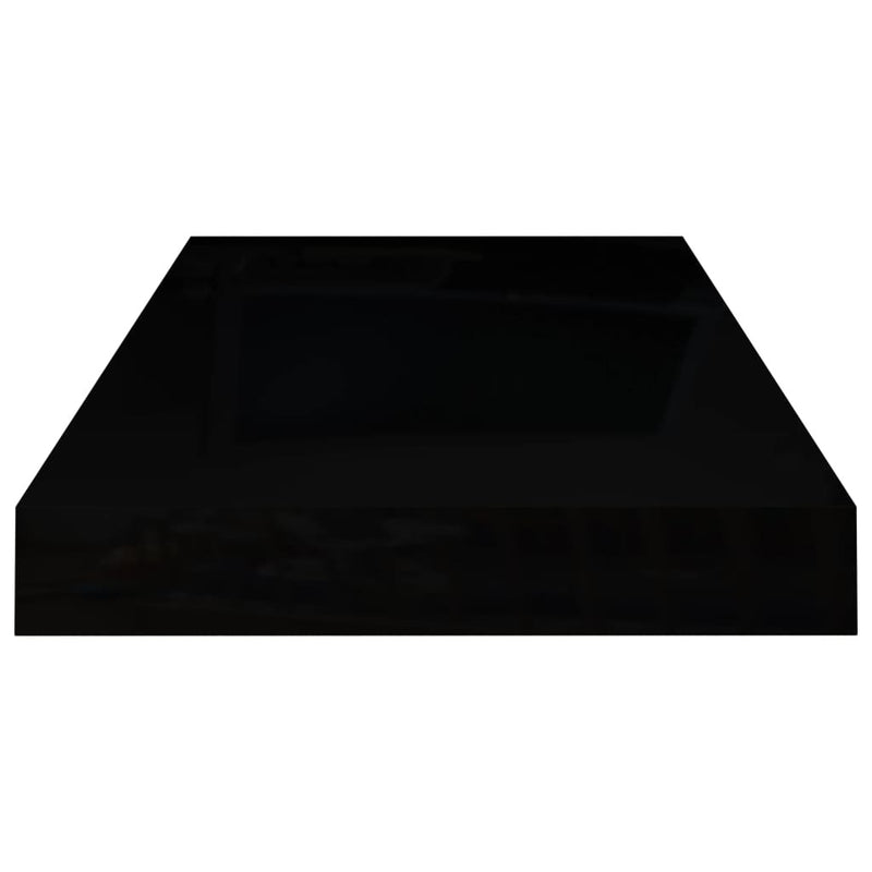 Floating Wall Shelf High Gloss Black 50x23x3.8 cm MDF